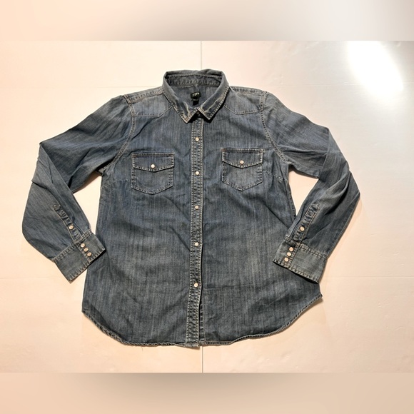 J. Crew Factory Tops - J. Crew Factory Blue Button Down Shirt